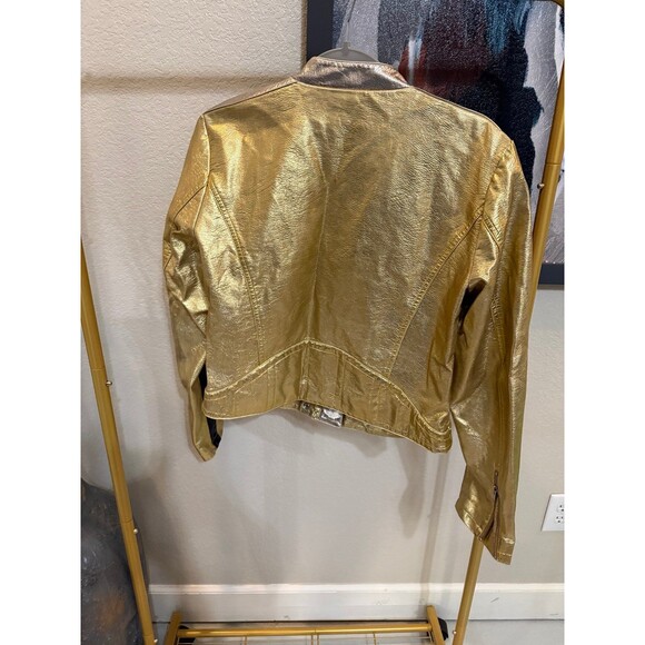 Free People Fast Lane Metallic Moto Jacket M - Picture 7 of 8
